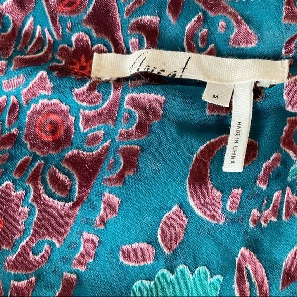 Anthropologie Floreat Valo Burnout Silk Blend Blouse Size M - Picture 5 of 7